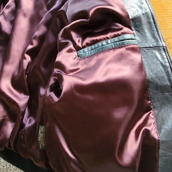 Vintage Toma Mens Leather Jacket Green Black Bomber Medium - Picture 10 of 11